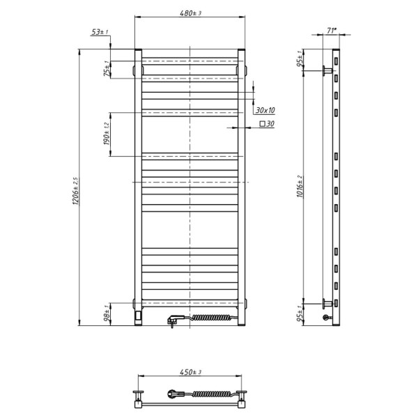 Elektryczny grzejnik łazienkowy NAVIN Avangard 480х1200 Sensor z Wi-Fi,biały, prawy, timer Elektryczny grzejnik łazienkowy NAVIN Avangard 480х1200 Sensor z Wi-Fi,biały, prawy, timer
