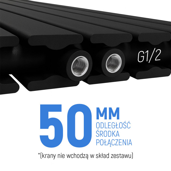 Grzejnik CZARNY NAVIN LARGO DOUBLE 456х1800-6 (50mm), anticor