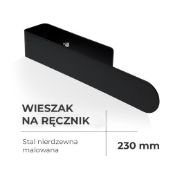 Wieszak na ręczniki Navin 230 mm, matowy czarny