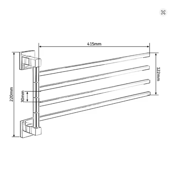 Uchwyt na ręczniki ze stali nierdzewnej 4 półki