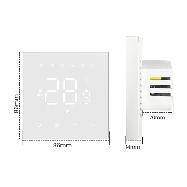 Termostat sterownik z Wi-Fi NAVIN do ogrzewania podlogowego16A bialy