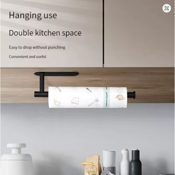 Wieszak na ręczniki PAPIEROWE 336  mm, stal nierdzewna, matowy czarny