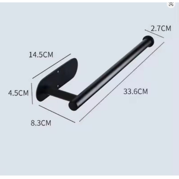 Wieszak na ręczniki PAPIEROWE 336  mm, stal nierdzewna, matowy czarny