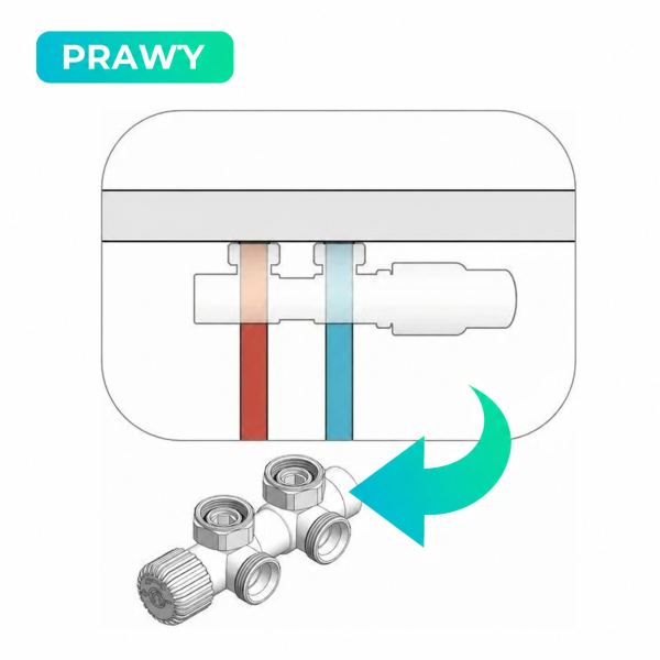 Zestaw termostatyczny Vario Term TWINS 50 mm, kątowy prawy, czarny strukturalny – TSGS0214CFK/P