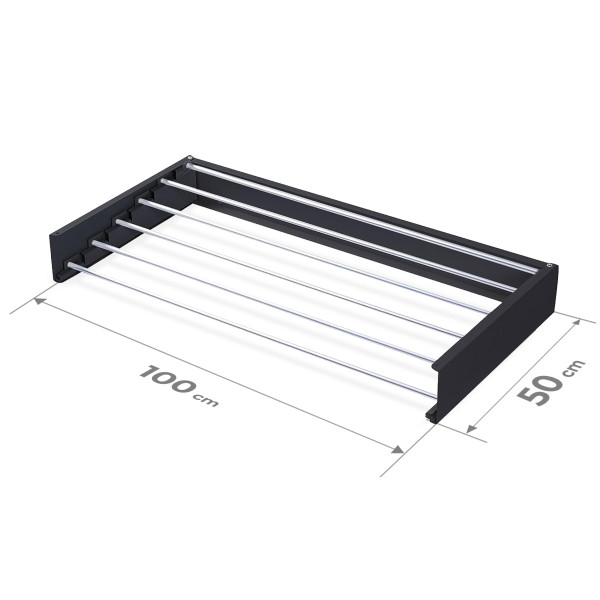 Suszarka ścienna do ubrań NAVIN LinoFlat 100 czarna Suszarka ścienna do ubrań NAVIN LinoFlat 100 czarna