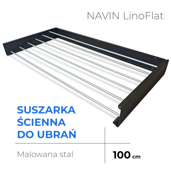 Suszarka ścienna do ubrań NAVIN LinoFlat 100 czarna