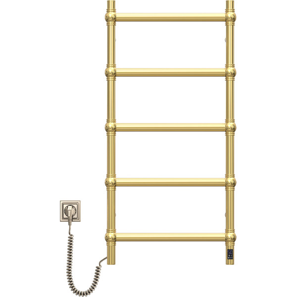 Stainless Steel Electric Towel Rail AVANGARD Gold  Sensor 480х1000 left