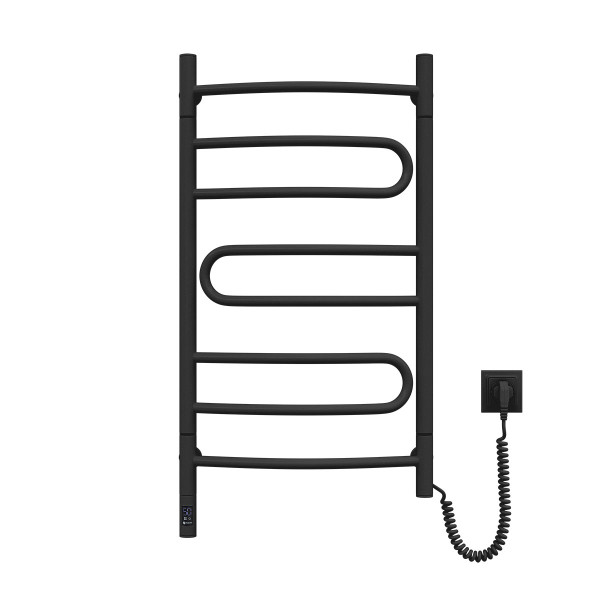 Elektryczny Grzejnik Łazienkowy CZARNY PIROUETTE Sensor 480х800 prawa