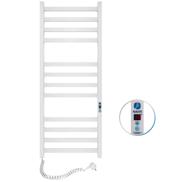 NAVIN Avangard electric bathroom radiator 480x1200 left Digital with timer, white