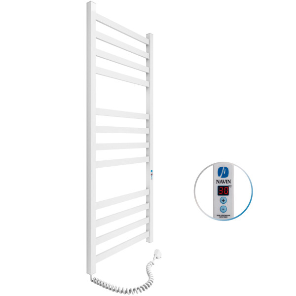 NAVIN Avangard electric bathroom radiator 480x1200 left Digital with timer, white