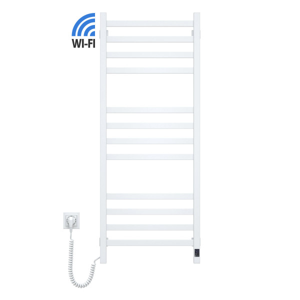 Elektryczny grzejnik łazienkowy NAVIN Avangard 480х1200 Sensor z Wi-Fi,biały, lewy, timer