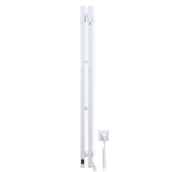 Elektryczny grzejnik łazienkowy Silouette Quadro 90х1500 Sensor prawa, biały