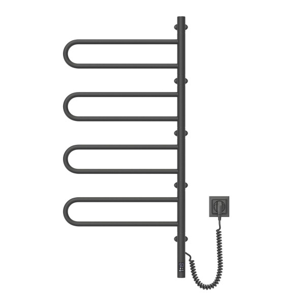Elektryczny grzejnik łazienkowy NAVIN Fouette 480х1000 Sensor, czarna mora, timer