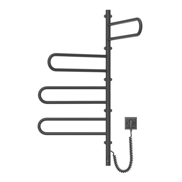 Elektryczny grzejnik łazienkowy NAVIN Fouette 480х1000 Sensor, czarna mora, timer