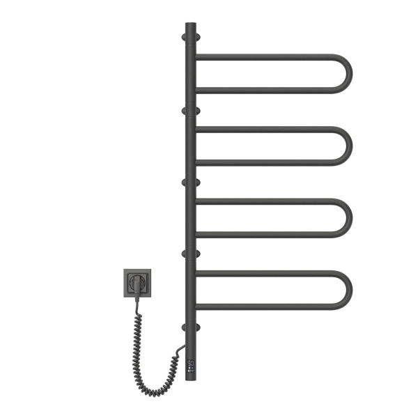Elektryczny grzejnik łazienkowy NAVIN Fouette 480х1000 Sensor, czarna mora, timer