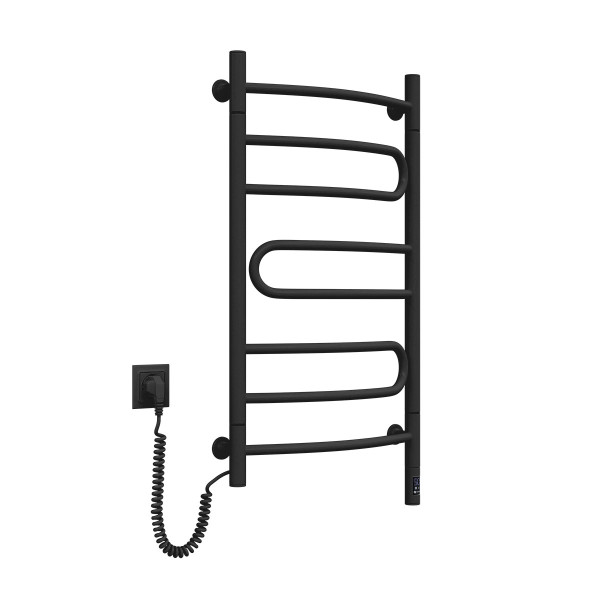 Elektryczny Grzejnik Łazienkowy CZARNY PIROUETTE Sensor 480х800 lewa