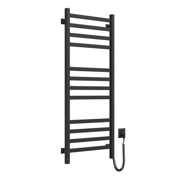 Elektryczny grzejnik łazienkowy CZARNY AVANGARD 480х1200 prawa, Wi-Fi
