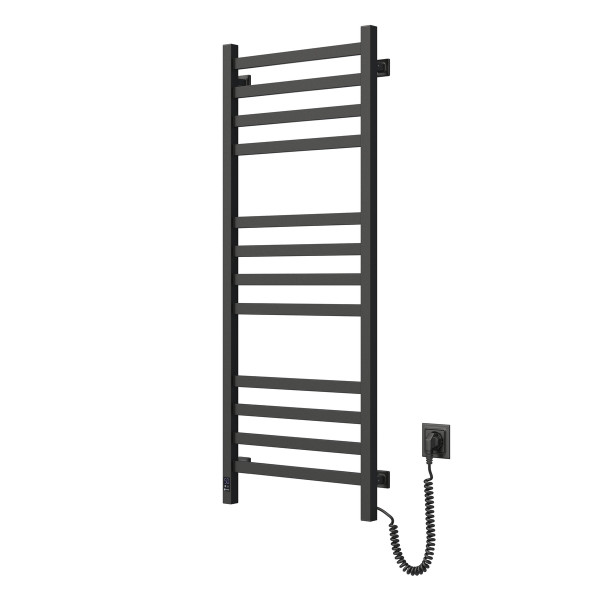 Elektryczny grzejnik łazienkowy CZARNY AVANGARD 480х1200 prawa, Wi-Fi
