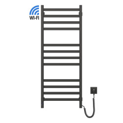 Elektryczny grzejnik łazienkowy CZARNY AVANGARD 480х1200 prawa, WiFi