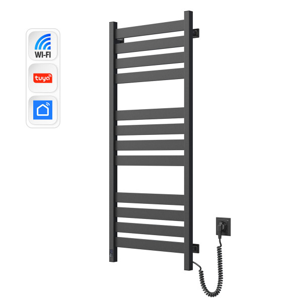 Elektryczny grzejnik łazienkowy Largo 500х1200 Sensor z Wi-Fi prawa, timer, czarna mora Elektryczny grzejnik łazienkowy Largo 500х1200 Sensor z Wi-Fi prawa, timer, czarna mora