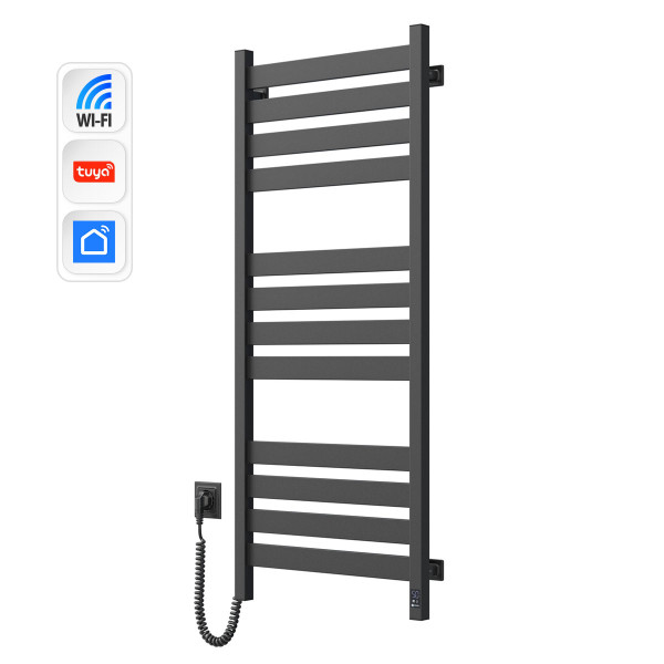 Elektryczny grzejnik łazienkowy Largo 500х1200 Sensor z Wi-Fi lewa, timer, czarna mora Elektryczny grzejnik łazienkowy Largo 500х1200 Sensor z Wi-Fi lewa, timer, czarna mora