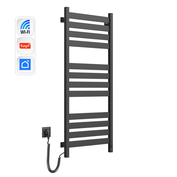 Elektryczny grzejnik łazienkowy Largo 500х1200 Sensor z Wi-Fi lewa, timer, czarna mora Elektryczny grzejnik łazienkowy Largo 500х1200 Sensor z Wi-Fi lewa, timer, czarna mora