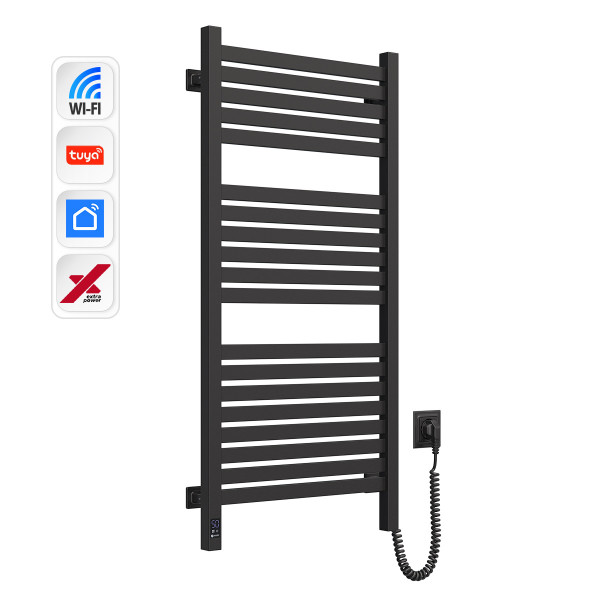 Elektryczny Grzejnik Łazienkowy CZARNY AVANGARD X WiFi 480х1000 prawa