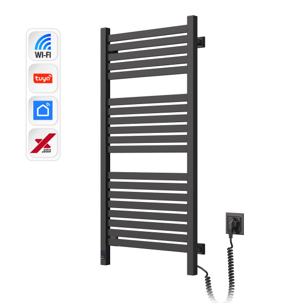 Elektryczny Grzejnik Łazienkowy CZARNY AVANGARD X WiFi 480х1000 prawa