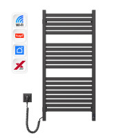 Electric Bathroom Radiator BLACK AVANGARD X WiFi 480х1000 left