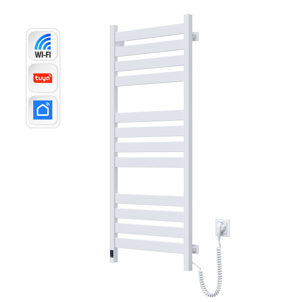 Elektryczny grzejnik łazienkowy Largo 500х1200 Sensor z Wi-Fi prawa, timer, biały welur Elektryczny grzejnik łazienkowy Largo 500х1200 Sensor z Wi-Fi prawa, timer, biały welur