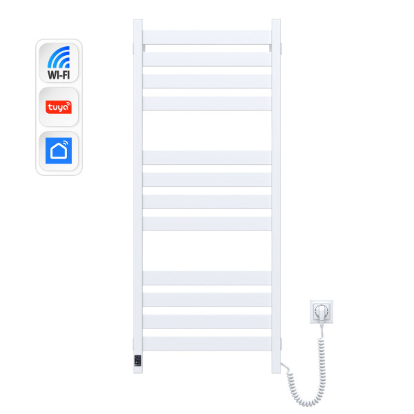 Elektryczny grzejnik łazienkowy Largo 500х1200 Sensor z Wi-Fi prawa, timer, biały welur