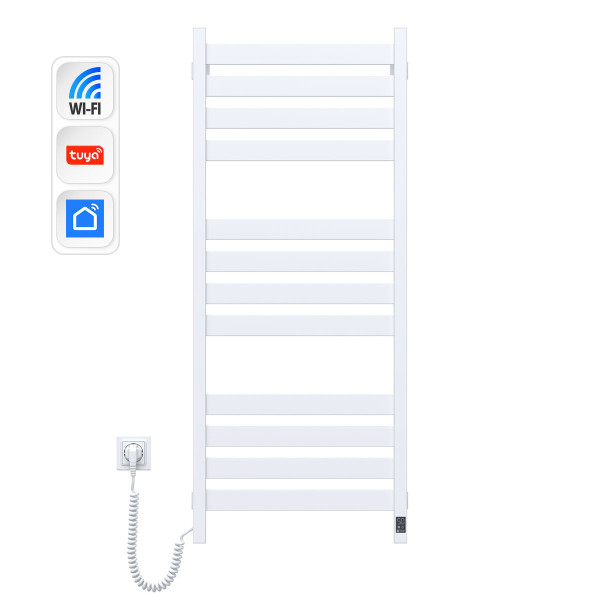 Elektryczny grzejnik łazienkowy Largo 500х1200 Sensor z Wi-Fi lewa, timer, biały welur