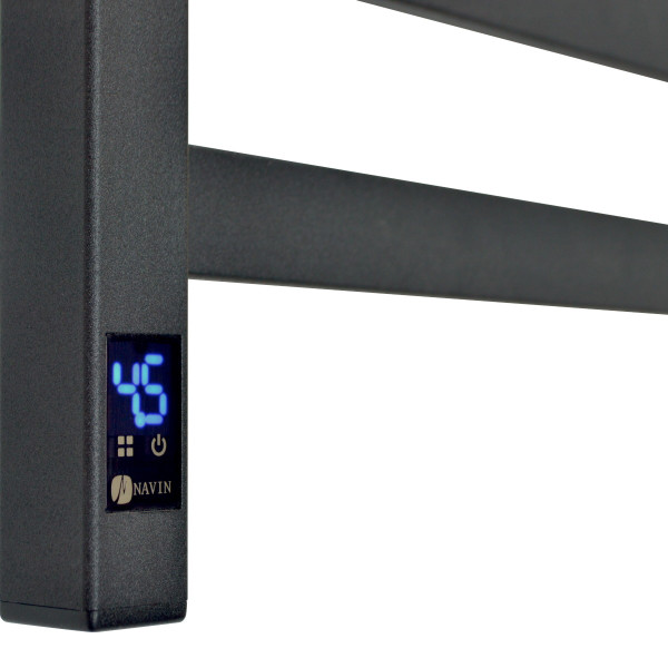 Elektryczny grzejnik łazienkowy Navin Avangard 900х500 Sensor, czarny, lewy, timer