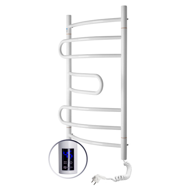 Electric Towel Rail WHITE PIROUETTE Sensor 480х800 right