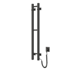 Electric Towel Rail BLACK SILOUETTE QUADRO 160х1000 right