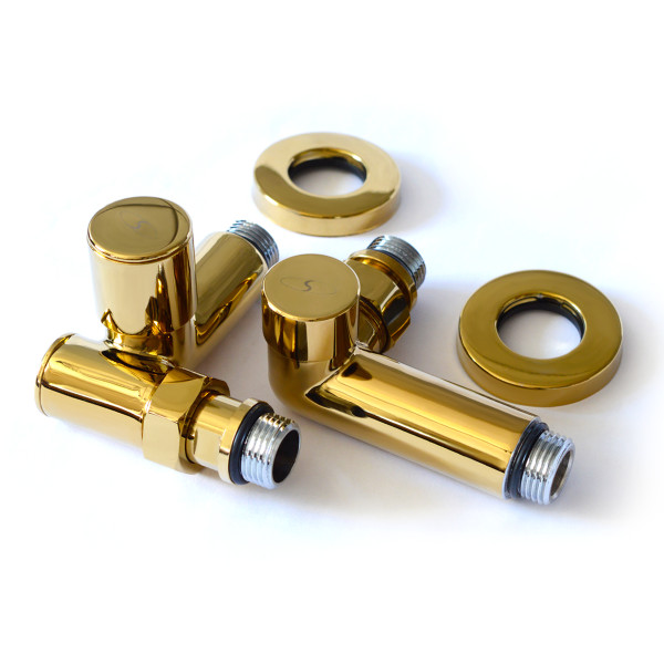 Кран для рушникосушарки кутовий під Grzałkę Navin 1/2"х1/2", під Gold, 2 szt.