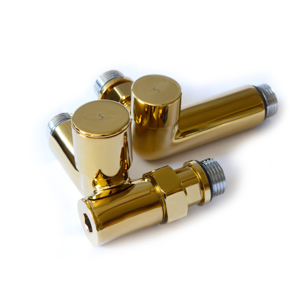 Кран для рушникосушарки кутовий під Grzałkę Navin 1/2"х1/2", під Gold, 2 szt.