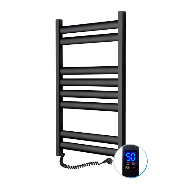 Electric Towel Rail BLACK ELLIPSE Sensor 500х800 left