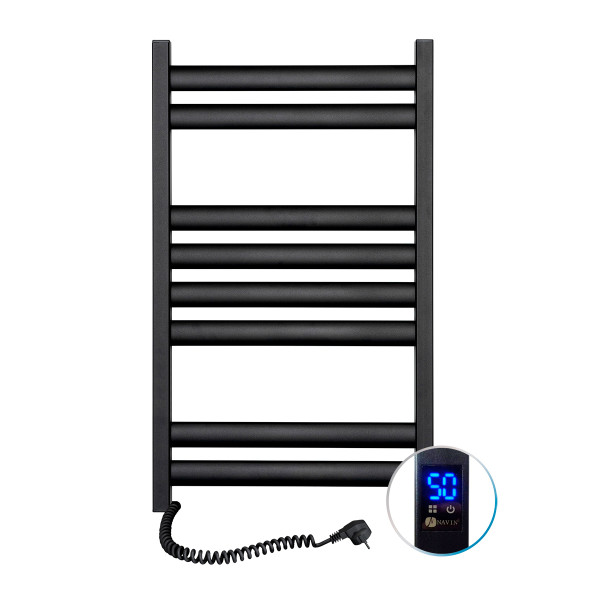 Electric Towel Rail BLACK ELLIPSE Sensor 500х800 left