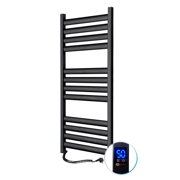 Electric Towel Rail BLACK ELLIPSE Sensor 500х1200 left