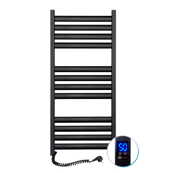 Electric Towel Rail BLACK ELLIPSE Sensor 500х1200 left