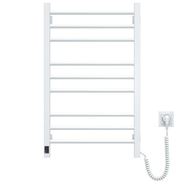 Electric Towel Rail WHITE CLASSIC QUADRO Sensor 500x800 right