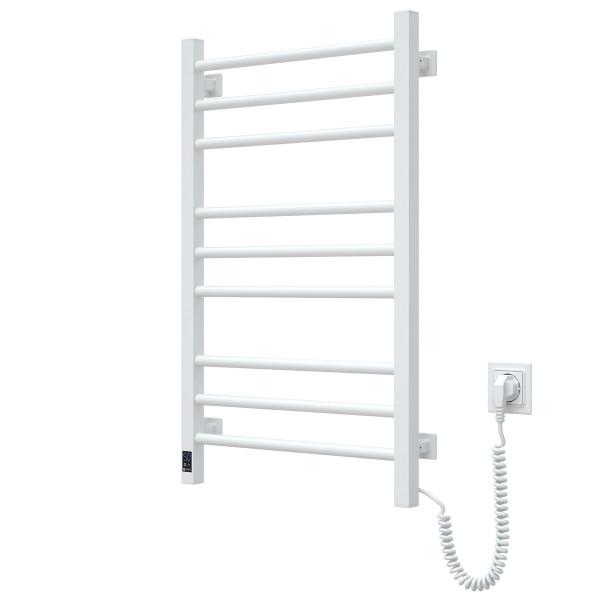 Electric Towel Rail WHITE CLASSIC QUADRO Sensor 500x800 right