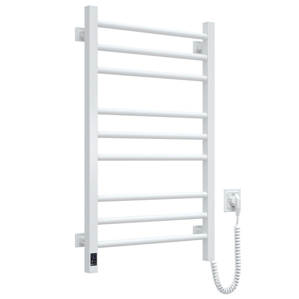 Electric Towel Rail WHITE CLASSIC QUADRO Sensor 500x800 right