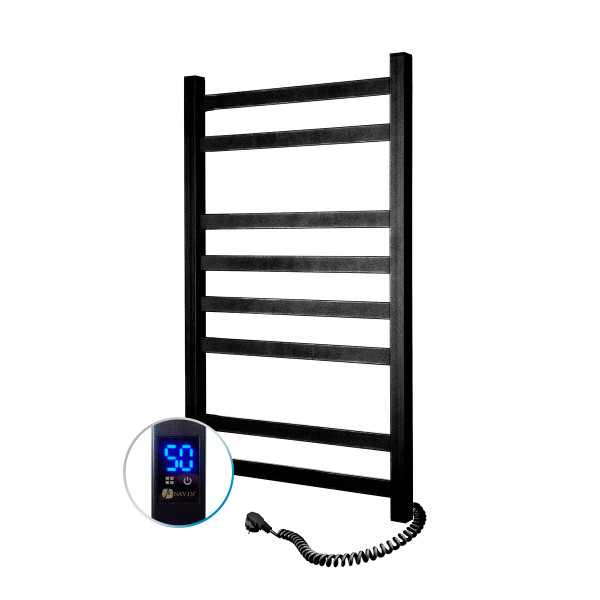 Electric Towel Rail BLACK AVANGARD Sensor 480х800 right