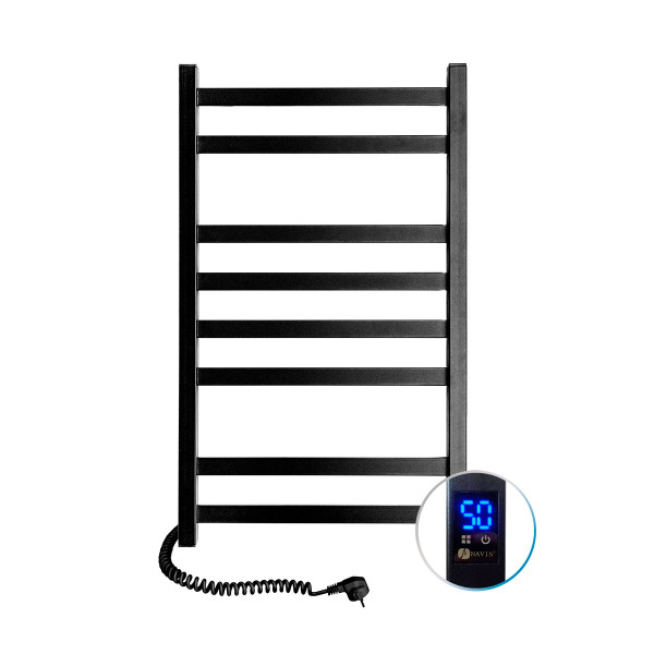 Electric Towel Rail BLACK AVANGARD Sensor 480х800 left