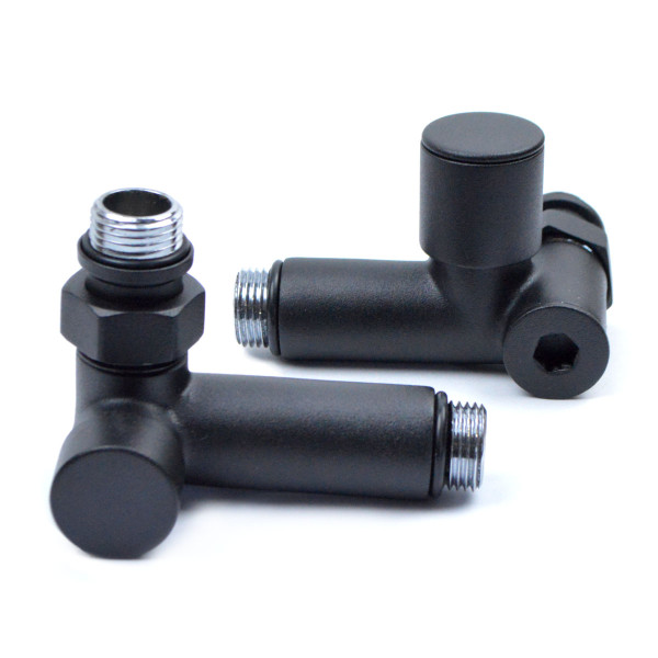 Corner tap under the heater 1/2"х1/2", black, 2 pcs.