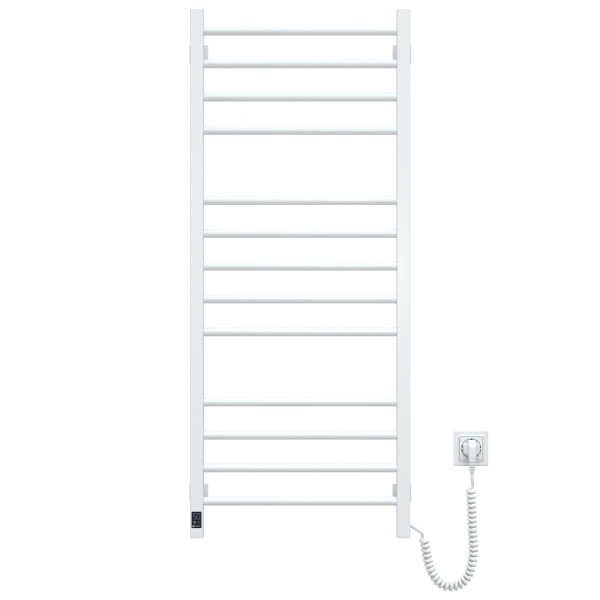 Electric Towel Rail WHITE CLASSIC QUADRO Sensor 500x1200 right