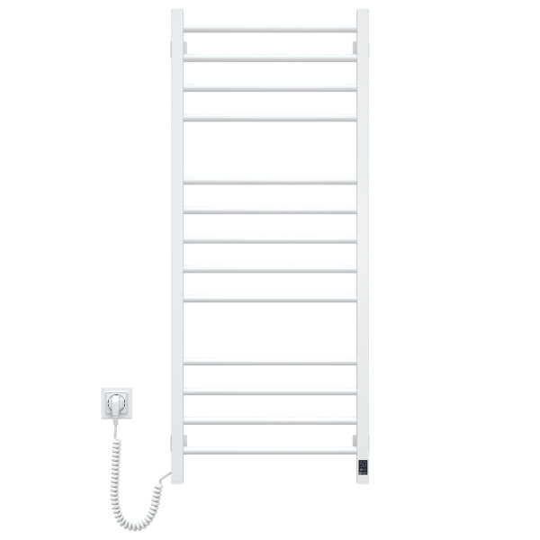 Electric Towel Rail WHITE CLASSIC QUADRO Sensor 500х1200 left