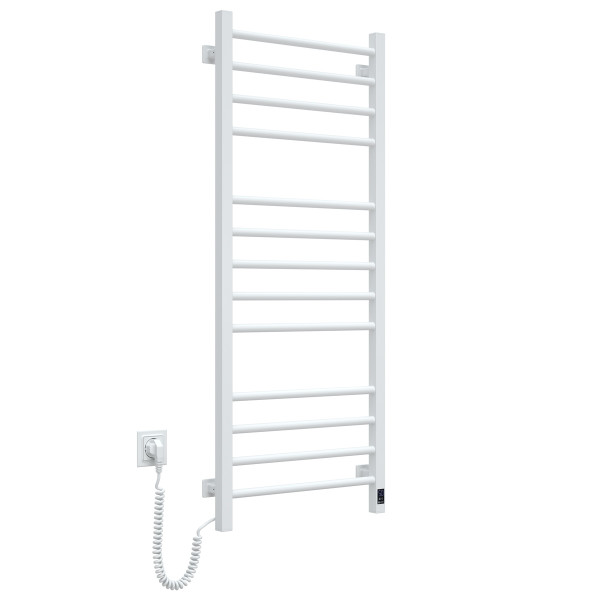 Electric Towel Rail WHITE CLASSIC QUADRO Sensor 500х1200 left